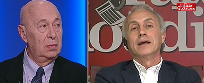 Copertina di Elezioni, Travaglio a Mieli: “Endorsement di Prodi per Pd? Pesa zero”. “Vero, ma lui agisce nel subconscio”