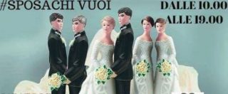 Copertina di Verona, Comune: “Via slogan #sposachivuoi” nello stand della manifestazione per gli sposi
