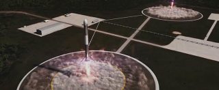 Copertina di Space X, il super razzo di Elon Musk in viaggio verso Marte con un’auto Tesla a bordo: ecco la simulazione del lancio