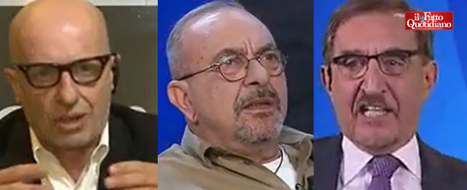 Copertina di Macerata, Sallusti vs Vauro: “Non mi fai parlare, sei un fascista”. La Russa: “Non fargli i complimenti”