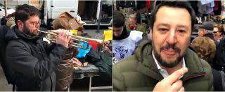 Copertina di Milano, Salvini contestato a suon di tromba: “Bella ciao? Questa mattina si son svegliati, non fanno mai una mazza…”
