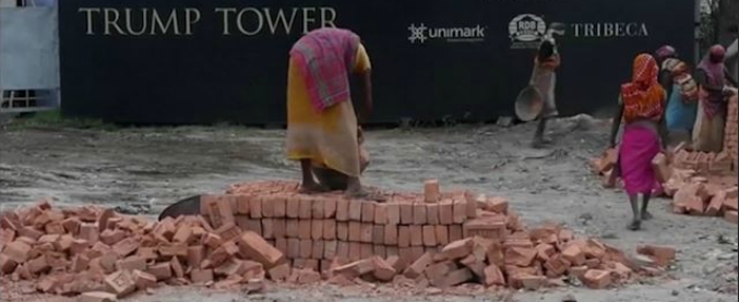 Copertina di India, le torri di lusso di Donald Trump Jr.? Ecco le immagini che indignano: donne scalze al lavoro nel cantiere