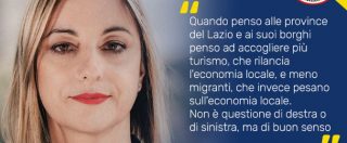 Copertina di M5s, il manifesto della Lombardi: “Più turisti, meno migranti”. Poi su Facebook: “Di destra? Sono concreta”