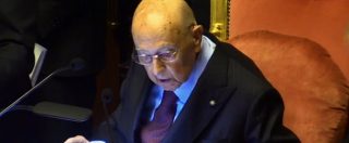 Copertina di Senato, Napolitano scherza durante lo spoglio. Più di 300 le schede bianche: “Omaggio unanime al film di Moretti”