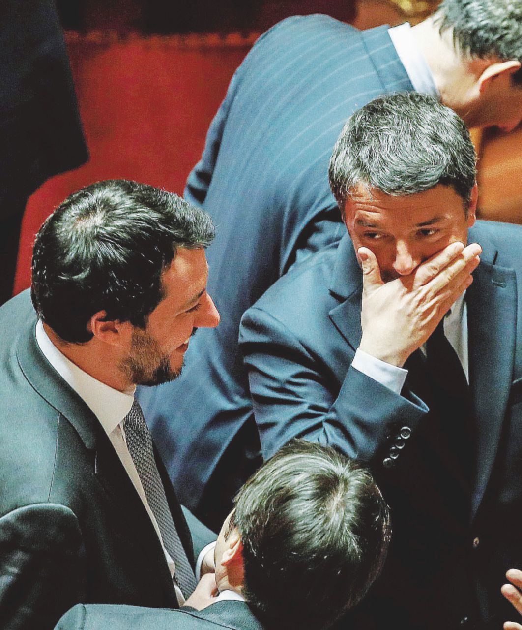 I due Mattei - L’ex premier, Renzi e il leader della Lega, Salvini in Senato - Ansa Martina s’offre a Di Maio, ma fuori tempo massimo