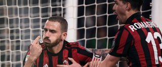 Copertina di Juventus-Milan, Bonucci festeggia e i suoi ex tifosi lo fischiano: meglio un’esultanza ingrata che il finto rispetto