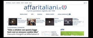Copertina di Affaritaliani.it, il quotidiano online nato nel 1996 compie 22 anni e rinnova il sito