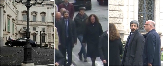 Copertina di Al via le Consultazioni, Casellati e Fico al Quirinale. La presidente del Senato in auto blu, il grillino a piedi