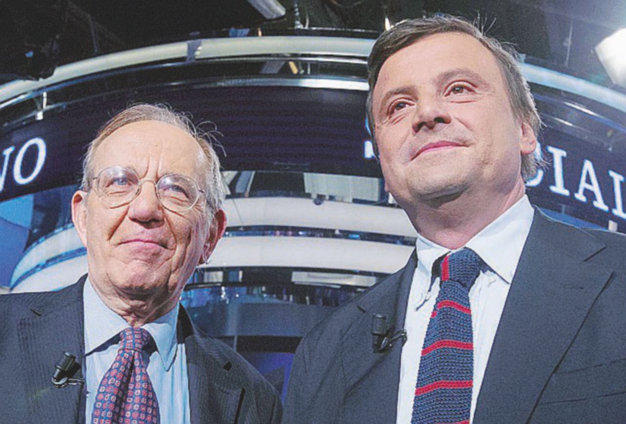 In partita - I ministri che hanno gestito il dossier, Pier Carlo Padoan e Carlo Calenda - Ansa L’operazione di sistema (col M5S) fa felice Silvio. Ma c’è ancora una falla