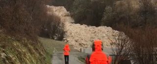 Copertina di Lenta ma inesorabile, la valanga si divora il bosco e isola la frazione. Lo spettacolo è impressionante