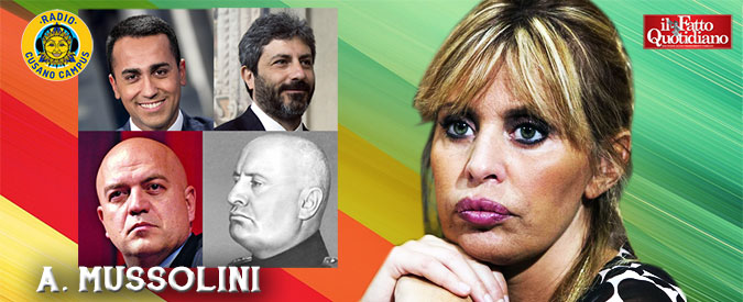 Copertina di M5s, Mussolini: “Sono poveracci. Di Maio e Fico, anzi Figo, vadano con Rizzo, che con quella pelata mi ricorda qualcuno”