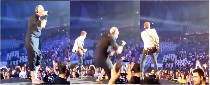 Copertina di “Che se cado una volta. Una volta cadrò” e Pau dei Negrita finisce giù dal palco