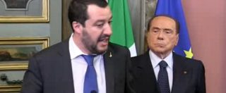 Copertina di Consultazioni, niente show di Berlusconi. Resta defilato, silenzioso e composto alle spalle di Salvini