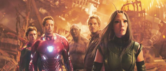 Il cast - Spider-Man (Tom Holland), Iron Man (Robert Downey Jr.), Drax (Dave Bautista), Star-Lord (Chris Pratt) e Mantis (Pom Klementieff) Il terzo “Avengers”: troppo grande per fallire