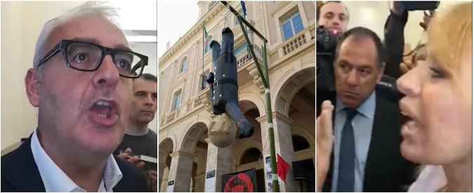Copertina di Macerata, spedizione della Mussolini contro il sindaco: “Il fantoccio di mio nonno? Atto osceno, chieda scusa”. Bagarre in municipio