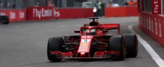 Copertina di Formula 1, qualifiche del Gp di Baku: la Ferrari di Sebastian Vettel partirà in pole. Hamilton secondo, poi Bottas