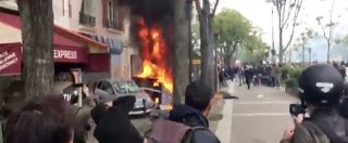 Copertina di Primo maggio a Parigi, estremisti incendiano concessionaria Renault e distruggono vetrine McDonald’s
