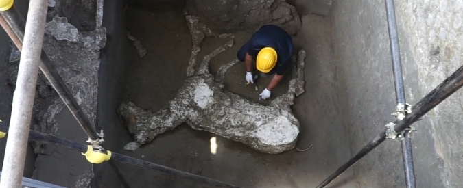 Copertina di Pompei, le sorprese non finiscono mai: l’ultima scoperta è il calco di un cavallo adulto