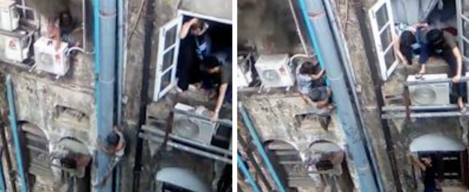 Copertina di La ragazza è intrappolata nell’edificio in fiamme, il passante si trasforma in un eroe. E il salvataggio è da film