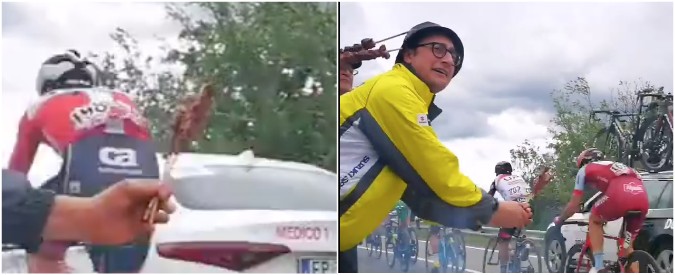 Copertina di Barrette energetiche? In Abruzzo sono fatte così. La trovata dei tifosi al passaggio del Giro è esilarante