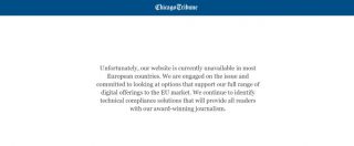 Gdpr e privacy, diversi siti Usa offline in Europa: dal Chicago Tribune al Los Angeles Times