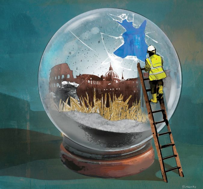 Illustrazione di Emanuele Fucecchi Ma Roma sembra ormai incurabile