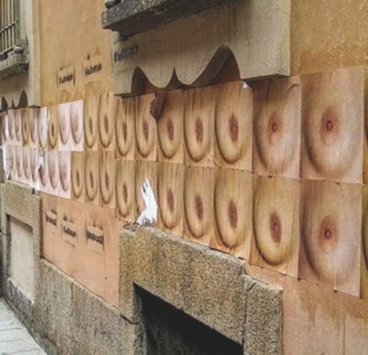 Foto di capezzoli in tutta la città: “Perché sui social li fanno sparire”