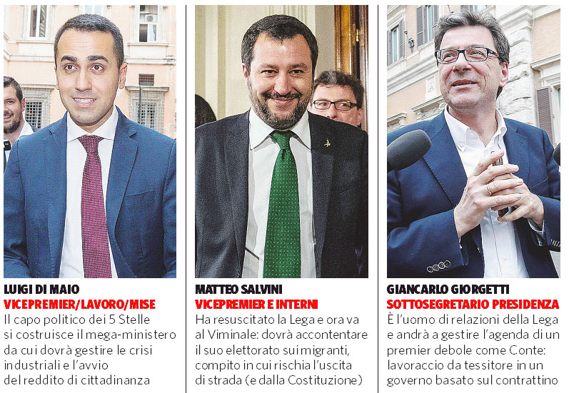 Ecco il governo del prof. Conte con due vice e cinque donne