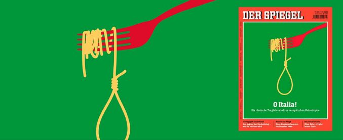Der Spiegel ancora all’attacco dell’Italia: copertina con spaghetti a forma di cappio e la frase “Ciao amore”
