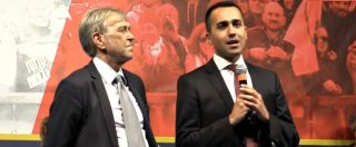 Copertina di M5s, Di Maio chiama sul palco l’imprenditore Bramini: “Non fischiate, ora lo Stato siamo noi”