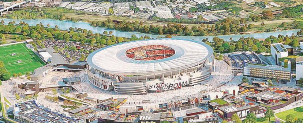 Il progetto - Il rendering dello stadio della Roma - Ansa Stadio As Roma, ultima operazione: salvare il salvabile