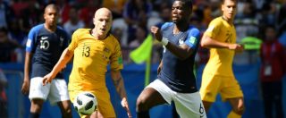 Copertina di Mondiali Russia 2018, Francia-Australia 2-1: l’esordio dei Blues è un flop, ma Var e Pogba regalano i tre punti