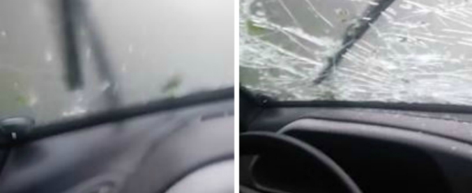 Copertina di Quando la grandinata si trasforma in un incubo. Automobilista terrorizzato dall’incredibile pioggia di palle di ghiaccio
