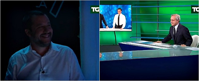 Copertina di Fondi Lega, dietro le quinte degli studi di La7 c’è Salvini. E Mentana: “Perquisitelo”