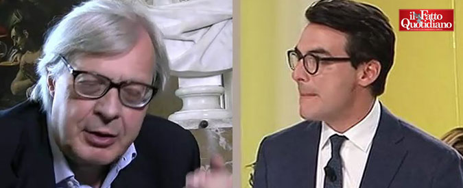 Copertina di Vitalizi, Sgarbi contro l’abolizione. Ma il collegamento salta per cinque volte. Il conduttore: “È un vero tormento”