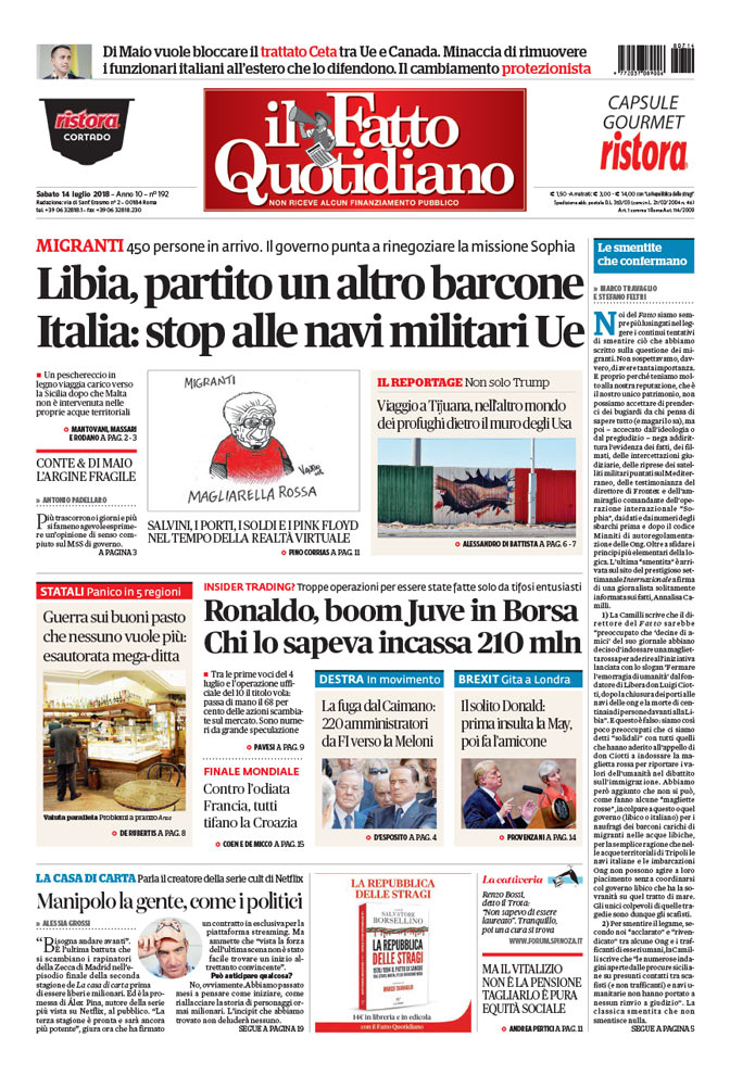 Libia, partito un altro barcone. Italia: stop alle navi militari Ue