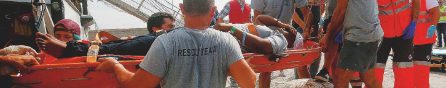 Salvataggio - La 40enne camerunense Josefa salvata martedì dalla nave Open Arms dell’Ong Proactiva - Ansa Copertina di Migranti, la confessione dei libici: “Primo soccorso in mare? Non siamo addestrati”