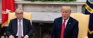 Copertina di Dazi, incontro alla Casa Bianca. Trump: “Nuova fase dei rapporti Usa-Ue”. Juncker: “Abbiamo raggiunto un accordo”