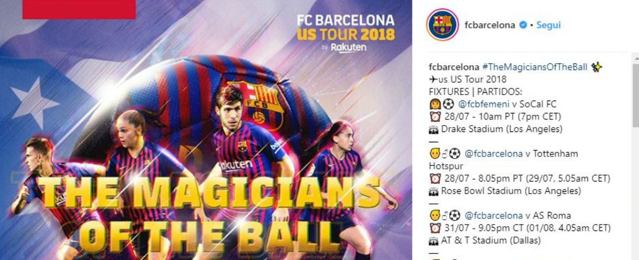 Barcellona, tour negli Usa: calciatori in business class e giocatrici in classe turistica. Il club: “Problema logistico”