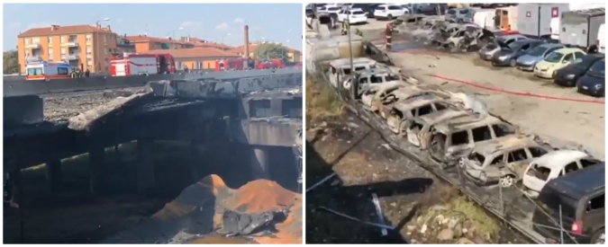 Copertina di Bologna, ecco cosa resta dopo l’esplosione: i vigili del fuoco al lavoro per raffreddare l’area. Continuano le ricerche