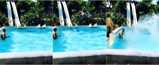 Copertina di Balotelli, tuffo in piscina spericolato. L’attaccante pubblica il video ma avverte: “Bambini non fatelo”