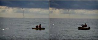Copertina di Maltempo, tromba d’aria sul litorale di Celle Ligure: il mini tornado filmato dai bagnanti
