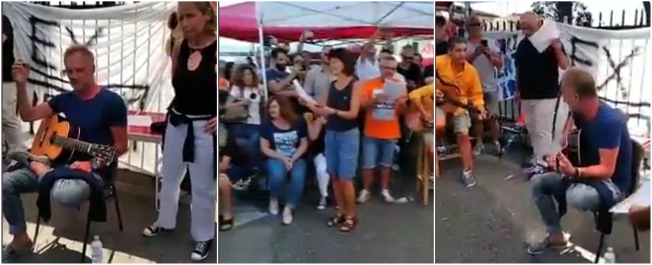 Copertina di Firenze, al presidio dei lavoratori dell’ex Pirelli Bekaert di Figline Valdarno arriva anche Sting e canta con gli operai