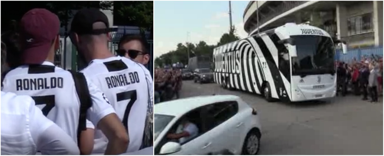 Copertina di Verona, è già Ronaldo-mania. Cori e applausi all’arrivo di CR7 e della Juve per la prima di campionato