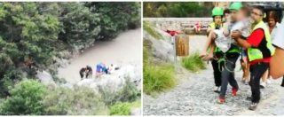 Copertina di Calabria, i soccorritori si calano nel torrente Raganello alla ricerca di superstiti e vittime. Le immagini dell’intervento