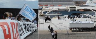 Copertina di Catania, la nave Diciotti arriva in porto: nessuno sbarco per i 177 migranti. Proteste a terra contro la linea di Salvini