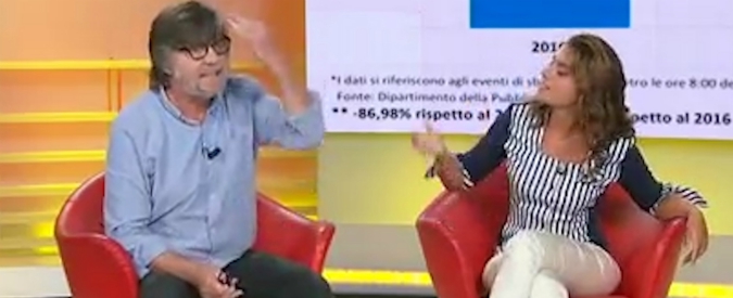 Copertina di Migranti, Sansonetti vs Ceccardi (Lega): “Lei discute dicendo balle”, “Ma quali balle, stia calmo”. E il giornalista si infuria