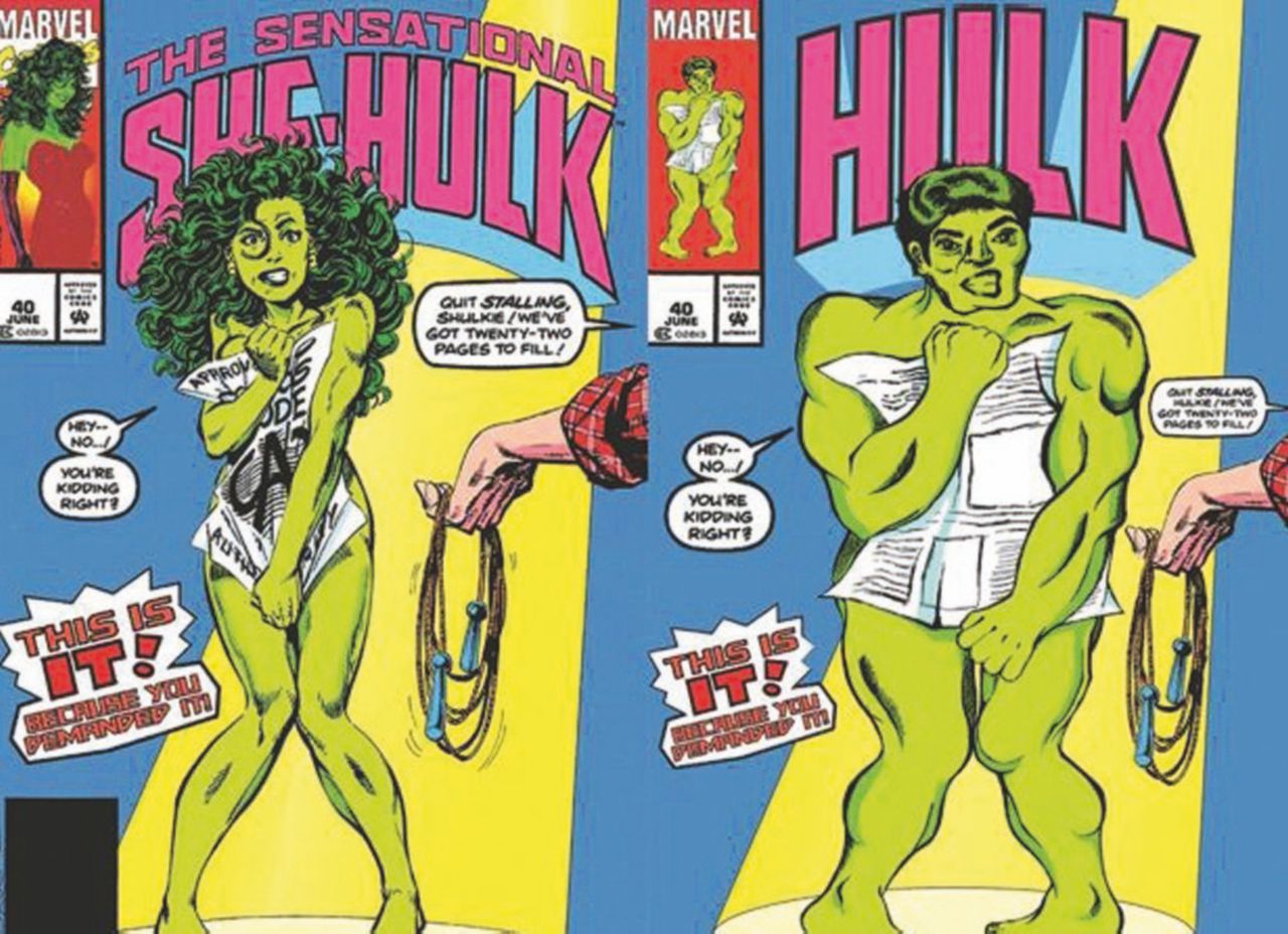 Copertina di Sbatti Hulk in prima pagina con il tanga e le chiappe al vento