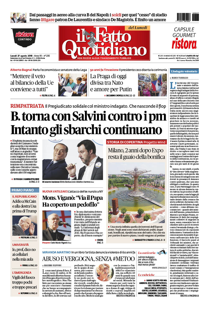 B. Torna Con Salvini Contro I Pm. Intanto Gli Sbarchi Continuano - Il ...