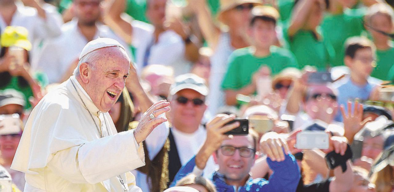 Una protesta contro il pontefice? No, un saluto al vescovo “Italo”